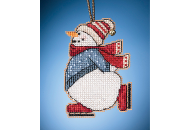 вышивка гладью MH162133 Снеговик на коньках. Набор для вышивки в смешанной технике Mill Hill