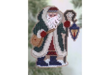 вишивка гладдю MHPS21 Льодовик Санта. Набір для вишивки в змішаній техниці Mill Hill