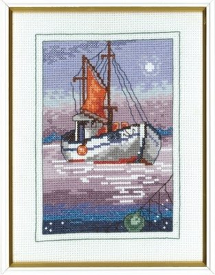 92-7196R Рыболовное судно. Набор для вышивания крестом PERMIN - 1