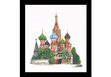  513 St. Basil's Cathedral Moscow Linen. Набор для вышивки крестом Thea Gouverneur