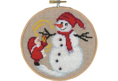  13-6244 Снеговик (Snowman. Набор для вышивания крестом PERMIN