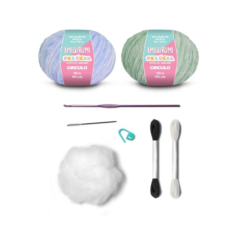 1 AMIGURUMI KIT - REVERSIBLE OCTOPUS Hydrangea &amp; Neo Mint. Набор для вязания игрушки - 6