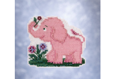 вышивка гладью MH182113 Элла слоненок. Набор для вышивки в смешанной технике Mill Hill