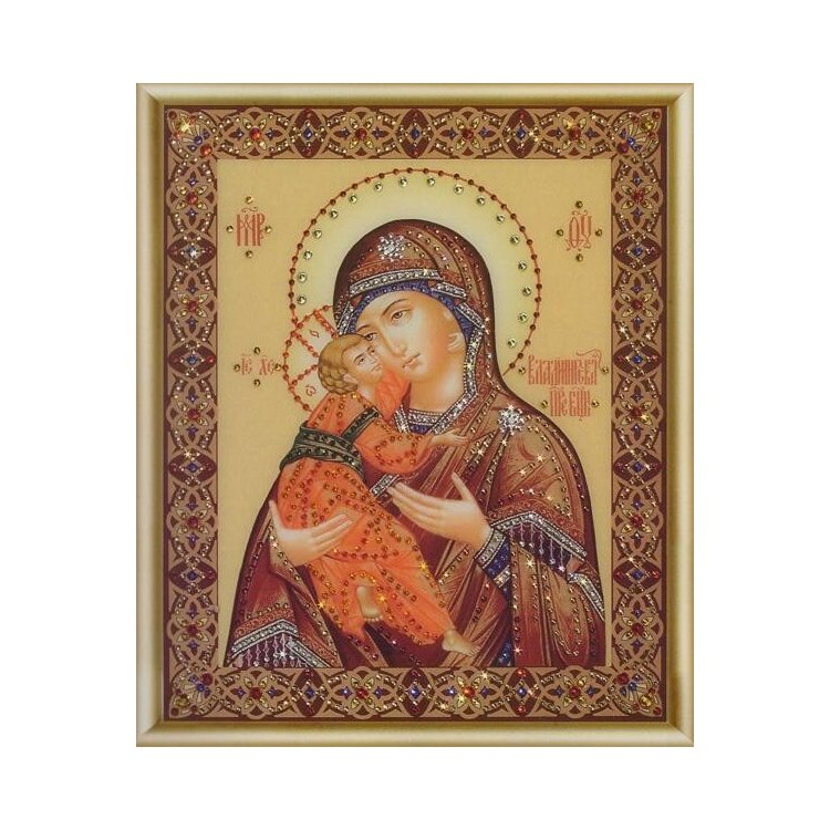 КС-054 ​​Ікона Божої Матері Володимирська Набір картина стразами - 1