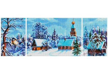 наборы для вышивания бисером 44-3737-НЗТ Зимняя сказка (триптих). Набор Для вышивки бисером ТМ Токарева А.