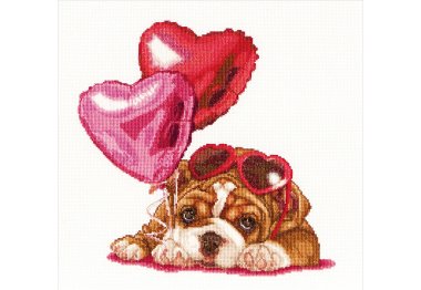  739A Valentine's Puppy Aida. Набор для вышивки крестом Thea Gouverneur