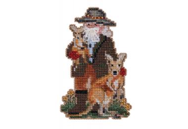 вышивка гладью MH202333 Кенгуру Санта. Набор для вышивки в смешанной технике Mill Hill