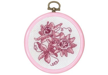  13-0845 с пяльцами Розовая пассифлора (Rose passiflora. Набор для вышивания крестом PERMIN