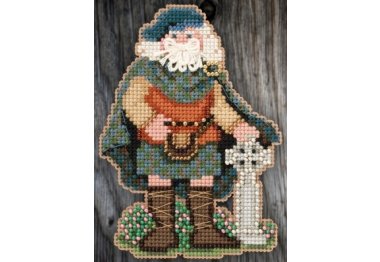 вышивка гладью MH205301 Шотландский Санта. Набор для вышивки в смешанной технике Mill Hill