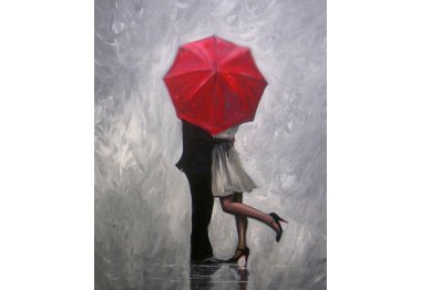 алмазна вишивка dm-106 "Закохані під парасолькою". Набір для виготовлення картини стразами