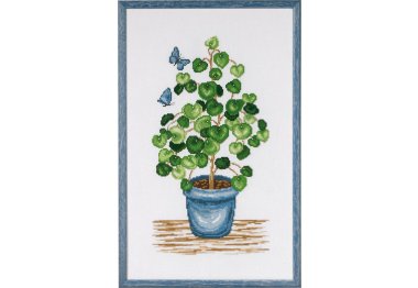 90-0422 Пілея (Pilea. Набір для вишивання хрестом PERMIN 90-0422 Пілея (Pilea. Набір для вишивання хрестом PERMIN