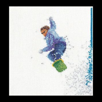 3055 Snowboarder Linen. Набір для вишивки хрестом Thea Gouverneur - 1