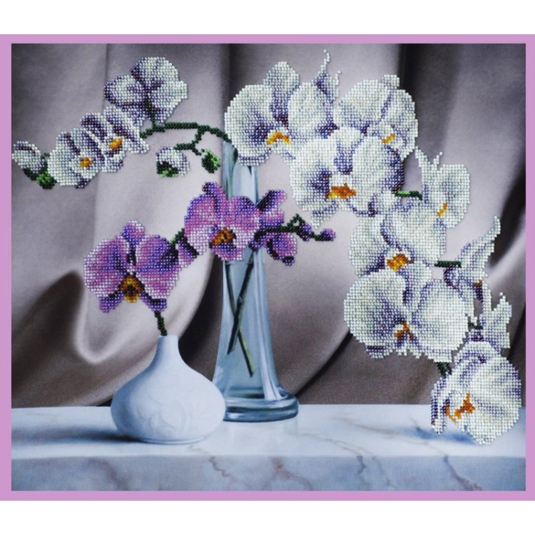 Набір для вишивки бісером Натюрморт з орхідеями P-243 ТМ Картини бісером - 1