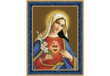  ТО-076 Икона Открытое Сердце Марии. Схема для вышивки бисером (габардин) ТМ Барвиста Вишиванка