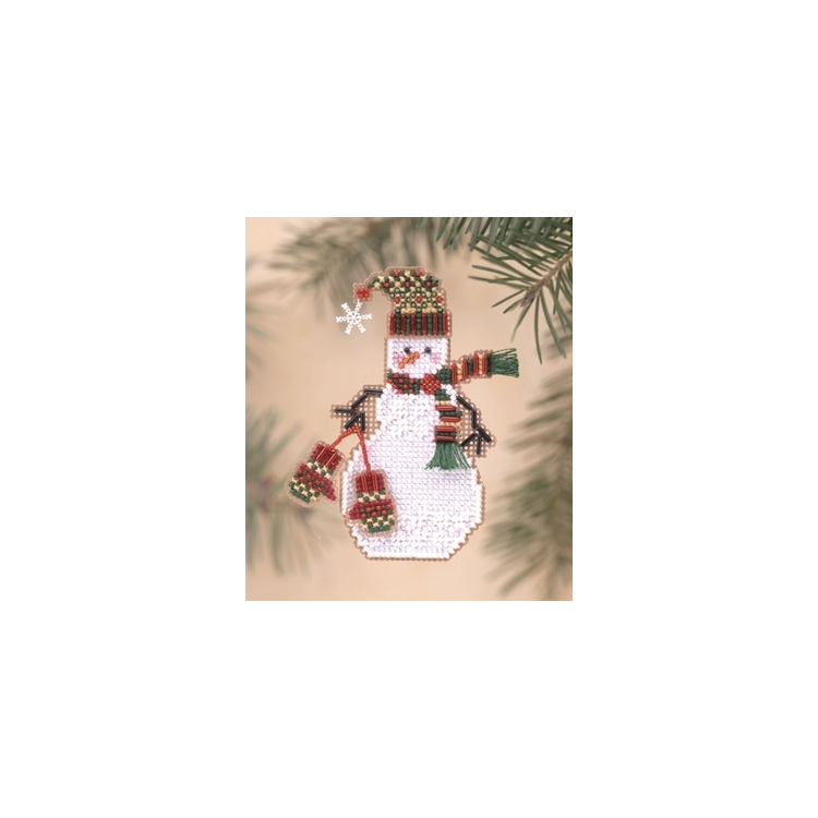 MHSC41 Сніговик з рукавичками. Набір для вишивки в змішаній техниці Mill Hill - 1