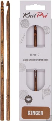 31244 Крючок односторонній Ginger KnitPro, 4.50 мм - 1 31244 Крючок односторонній Ginger KnitPro, 4.50 мм - 1