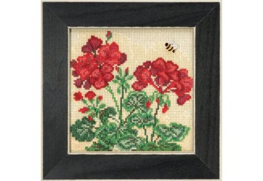 вишивка гладдю MH141816 Герань. Набір для вишивки в змішаній техниці Mill Hill