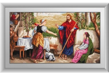 алмазная вышивка 30481 Иисус, Марфа и Мария. Набор для рисования камнями