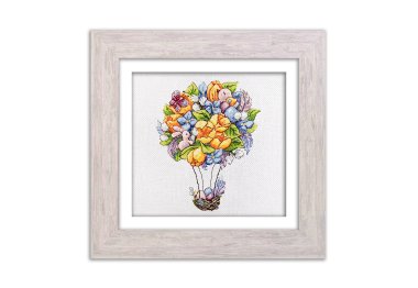  N098 Квітковий політ великодня. Набір для вишивки хрестом Кольорова