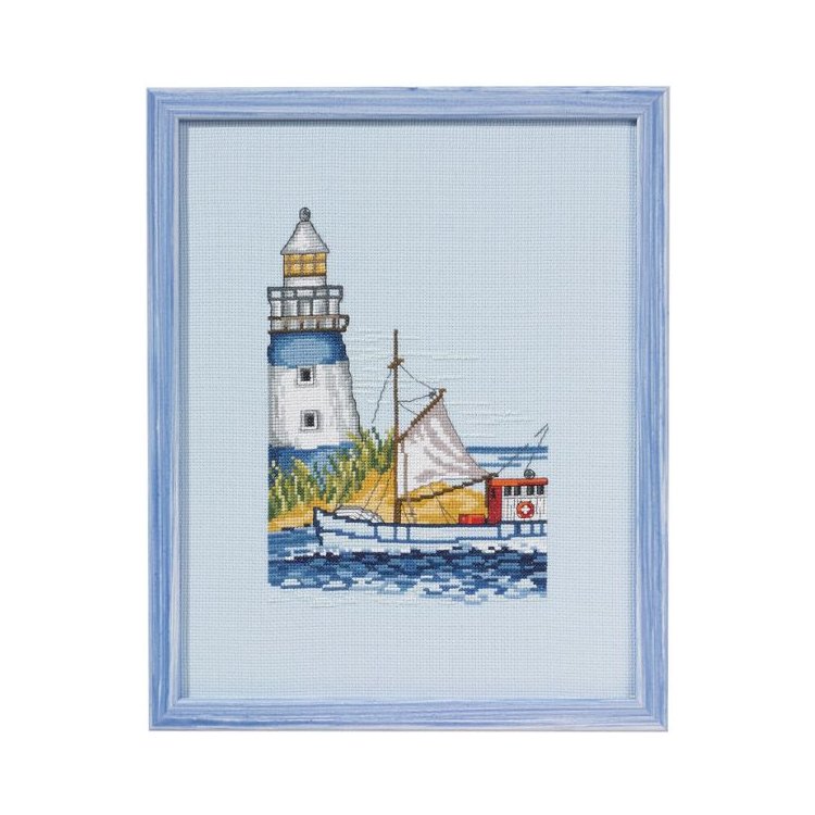 92-2107 Човен / Маяк. Набір для вишивання хрестом PERMIN - 1 92-2107 Човен / Маяк. Набір для вишивання хрестом PERMIN - 1