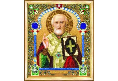 наборы для вышивания бисером Б-1206 Икона святителя Николая Чудотворца Набор для вышивки бисером