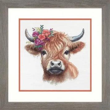 70-35449 Набір для вишивання хрестиком &quot;Highland cow&quot; &quot;Корова з Гайленда&quot; DIMENSIONS - 1