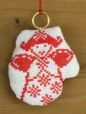 01-6258 Рукавичка з ангелом. Набір для вишивання хрестом PERMIN - 1