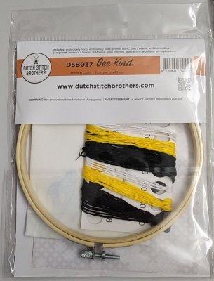 DSB037 Bee Kind 6 Inch hoop kit. Набір для вишивання гладдю DSB - 2