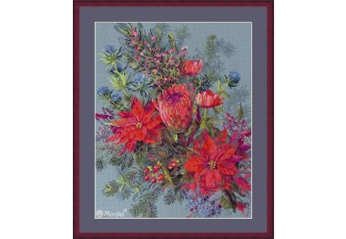  K-272 Рождественская композиция. Набор для вышивки крестом Мережка