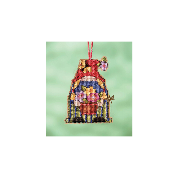 MH162213 Садова дівчинка-гном. Набір для вишивки в змішаній техниці Mill Hill - 1