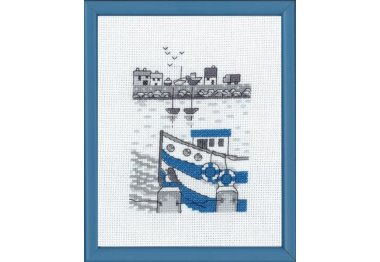 13-9117 Рибальський човен (Fishing boat. Набір для вишивання хрестом PERMIN 13-9117 Рибальський човен (Fishing boat. Набір для вишивання хрестом PERMIN