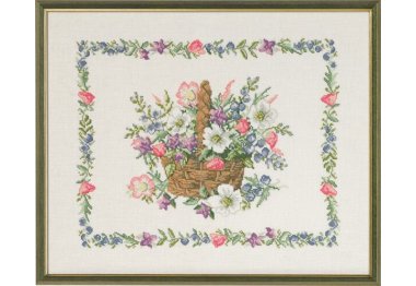  70-9582 Корзина с цветами (Basket with flowers. Набор для вышивания крестом PERMIN