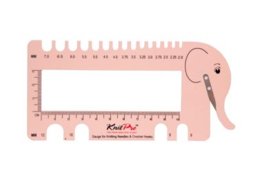  10994 Шкала розмірів для спиць і гачків з різаком для пряжі KnitPro (рожевий)