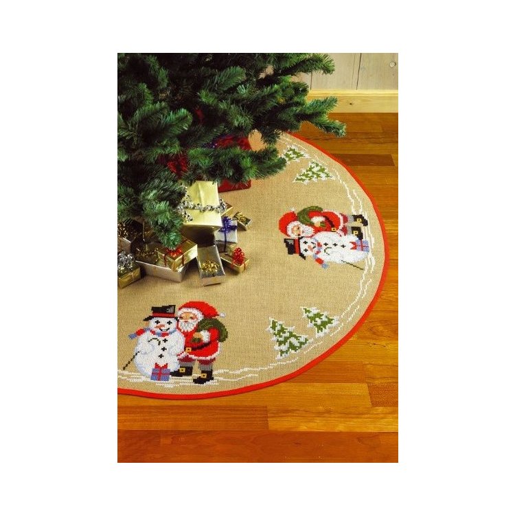 45-1218 Санта Клаус и Снеговик. Набор для вышивания крестом PERMIN - 1