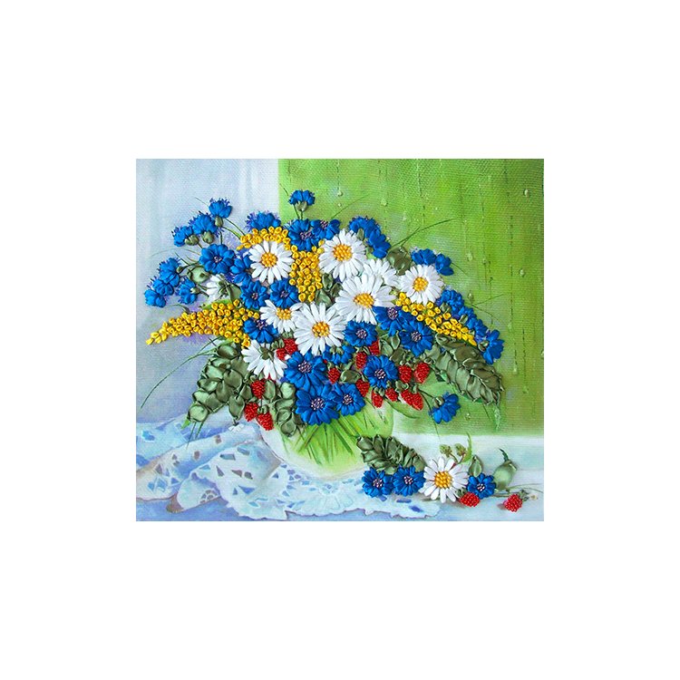 НЛ-3014 Полевые цветы на окне. Набор для вышивки лентами Маричка - 1