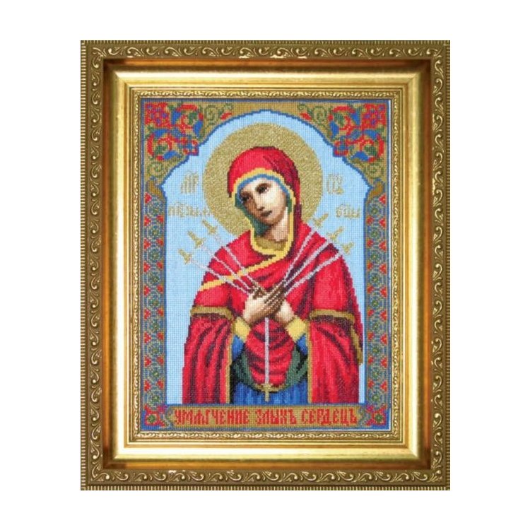 №403 Икона Образ Пресвятой Богородицы Семистрельная Набор для вышивания крестом - 1