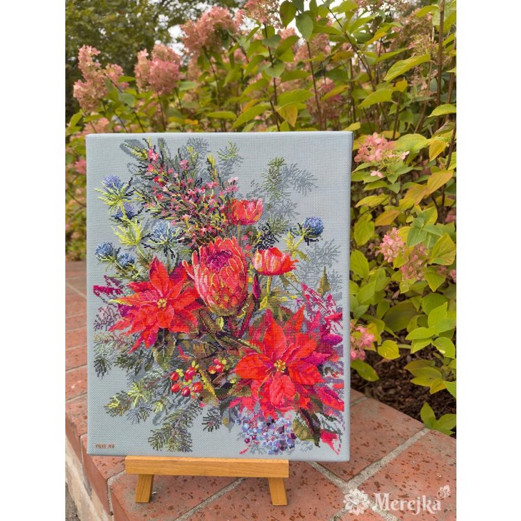 K-272 Різдвяна композиція. Набір для вишивки хрестом Мережка - 2