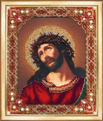 Б-1165 Икона Господа Иисуса Христа Спаситель в терновом венце Набор для вышивки бисером - 1