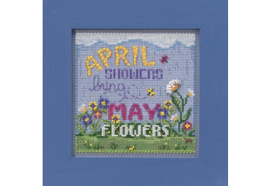 вишивка гладдю MH141913 Квітневі зливи. Набір для вишивки в змішаній техниці Mill Hill
