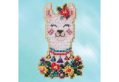 вышивка гладью MH182316 Маленькая Лама. Набор для вышивки в смешанной технике Mill Hill
