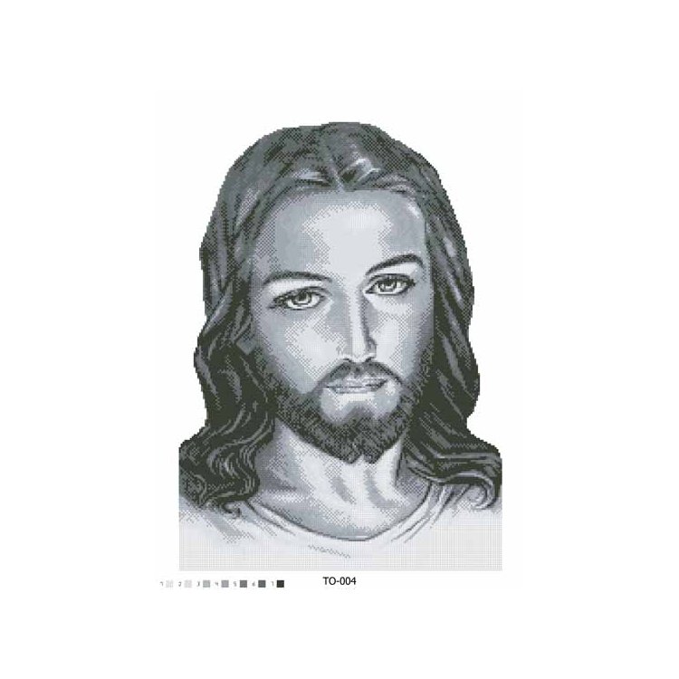 ТО-004 Иисус серый. Схема для вышивки бисером (атлас) ТМ Барвиста Вишиванка - 1