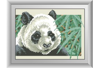 алмазная вышивка 30374 Панда в бамбуковой роще. Набор для рисования камнями