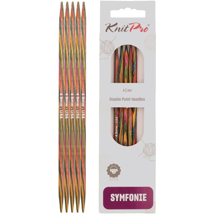 20133 Спицы носочные Symfonie Wood KnitPro, 10 см, 4.00 мм - 1