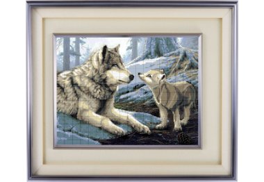  НВ-148/2 Волчица и волчонок. Схема для вышивки бисером