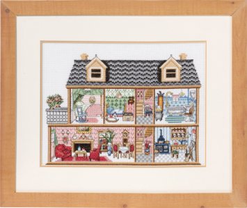 92-7435 Старовинний будиночок для ляльок. Набір для вишивання хрестом PERMIN - 1