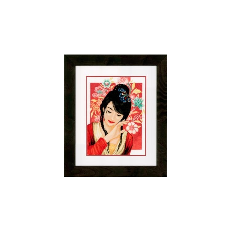 PN-0149999 Азиатская девушка в цветах. Набор для вышивки крестом Lanarte - 1