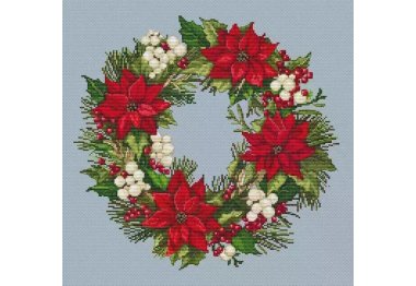 4619 Венок с пуансетией. Набор для вышивки крестом Classic Design 4619 Венок с пуансетией. Набор для вышивки крестом Classic Design
