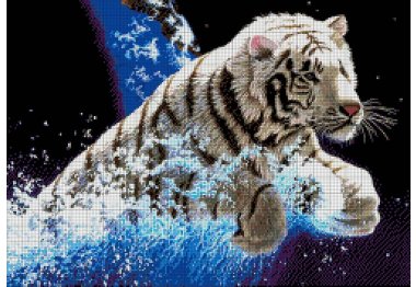  34-1518-НТ Білий тигр. Набір для вишивання бісером ТМ Токарєва А.