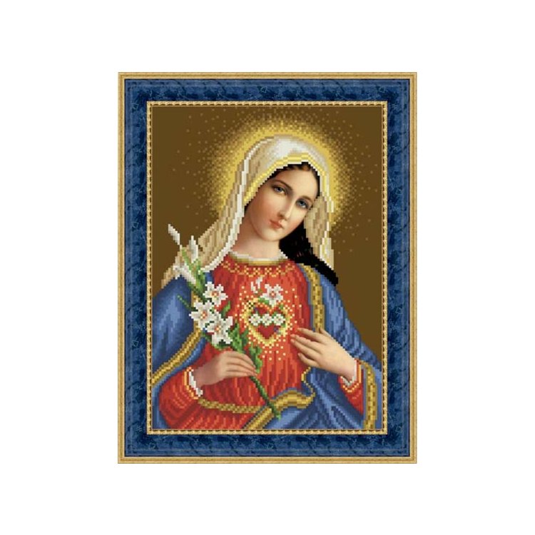 ТО-078 Ікона Відкрите Серце Марії. Схема для вишивки бісером (атлас) ТМ Барвиста Вишиванка - 1