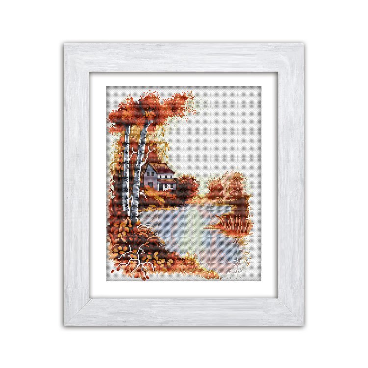 N007 Осінь. Набір для вишивки хрестом Кольорова - 1 N007 Осінь. Набір для вишивки хрестом Кольорова - 1